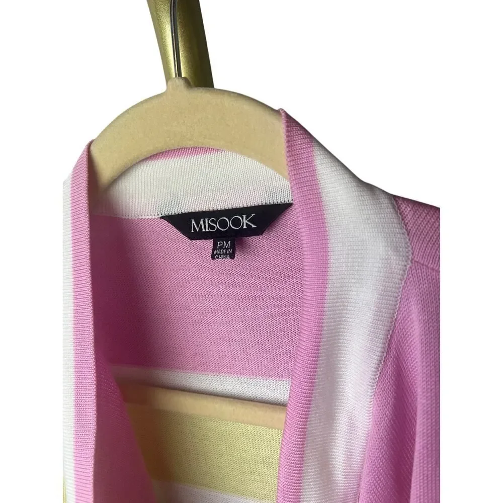 Misook Colorblock Draped Cardigan Women’s Petite Medium (PM) - Picture 4 of 6